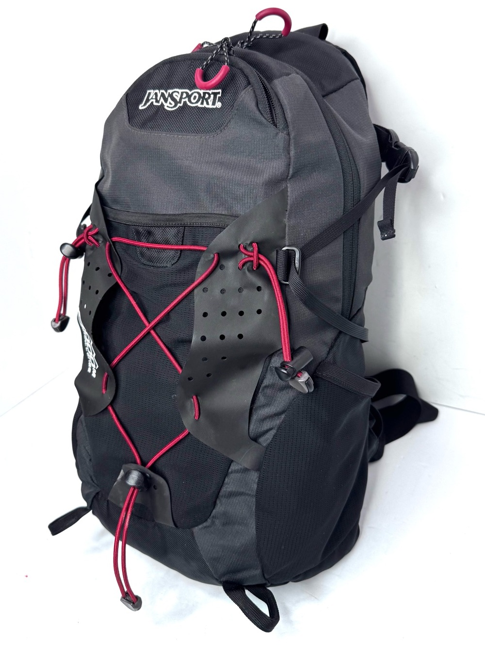 JanSport 8000M Challenge Technical Hiking Backpack Black Red Daypack